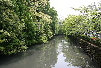 今でも水堀は健在です