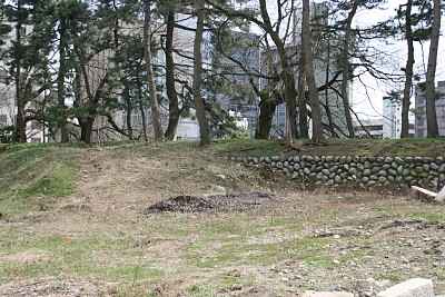 本丸東南側の土塁跡