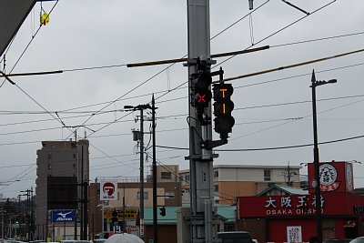 下り線の構内信号機
