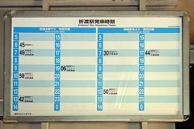 発車時刻表