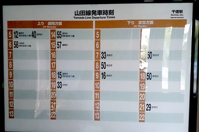 発車時刻表