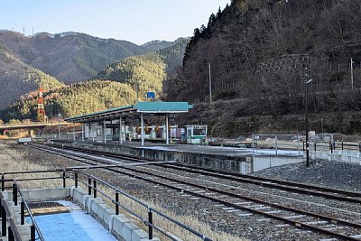 島式ホームと構内踏切