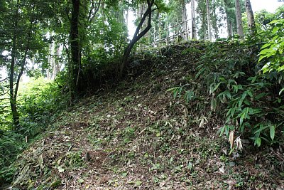 主郭下の切岸が切り立っています