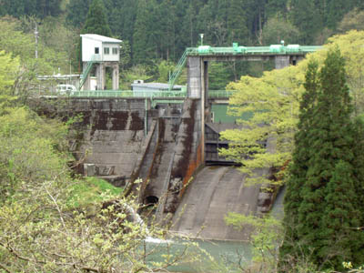 左岸下流から堤体遠景